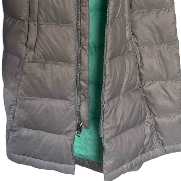 The North Face Girls  (M) 10/12 Gray 550 Series Goose Down Puffer Hoodie Jacket - Picture 9 of 10